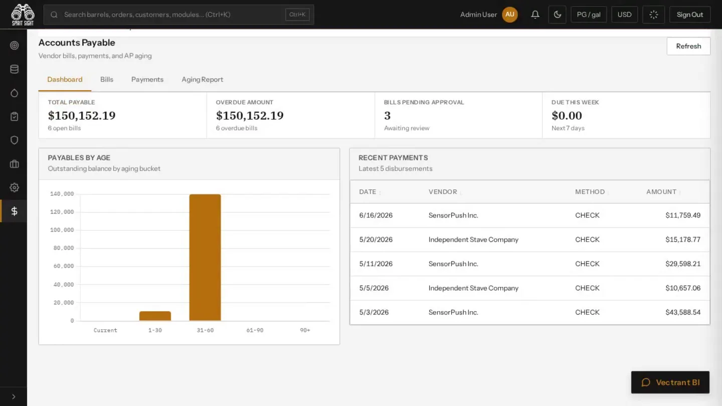 Spirit Sight Accounts payable demo